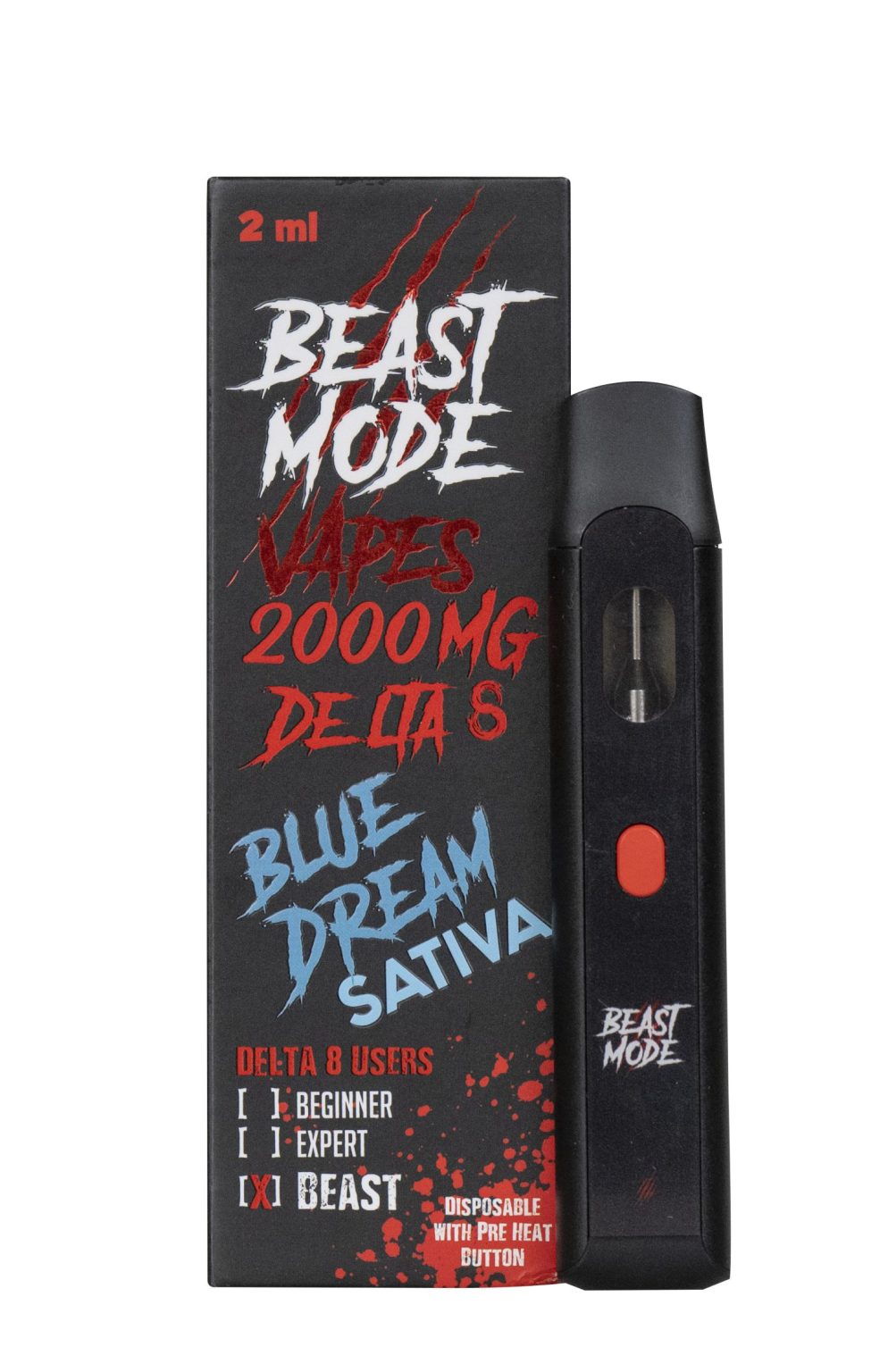 Beast Mode 2G Delta 8 Vape (5 Pack) - High Harvest Hemp Company